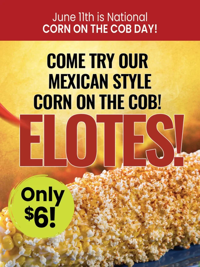 🌽🎉 Happy National Corn on the Cob Day! 🎉🌽

Yes, you read that right—today, June 11, is officially National Corn on the Cob Day!

At Chilangos Mexican Restaurant, we’re celebrating with our signature elote—corn on the cob slathered in creamy mayo, tangy lime, a sprinkle of chili powder, and topped with fresh cheese. It’s the perfect way to enjoy this classic summer treat.

Come by and treat yourself to this delicious tradition. We’ll have your elote ready and waiting! 🌽❤️

#NationalCornOnTheCobDay #Elote #ChilangosMexicanRestaurant #BellevilleOntario #SaborMexicano